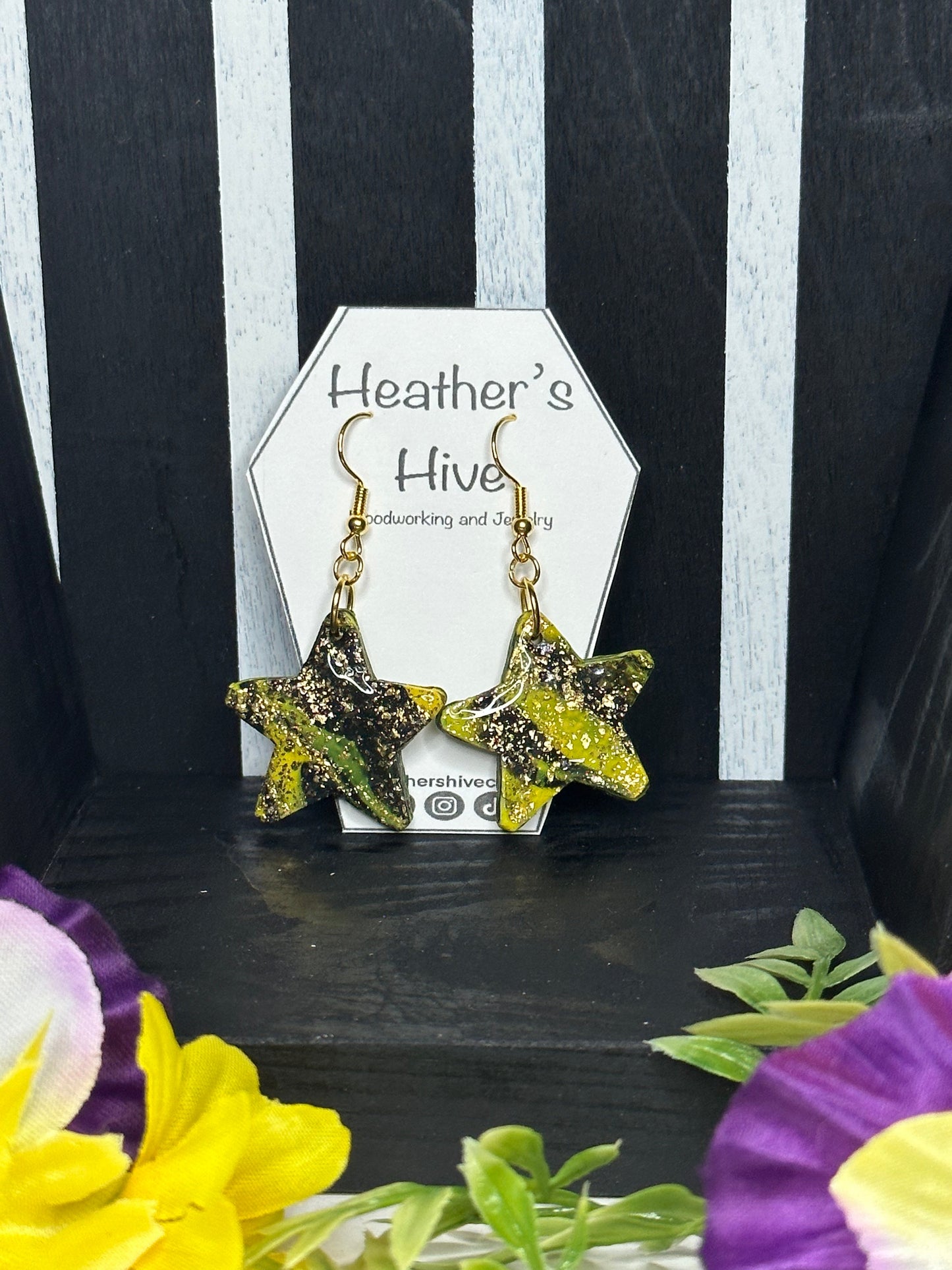 Stars dangle earrings-yb