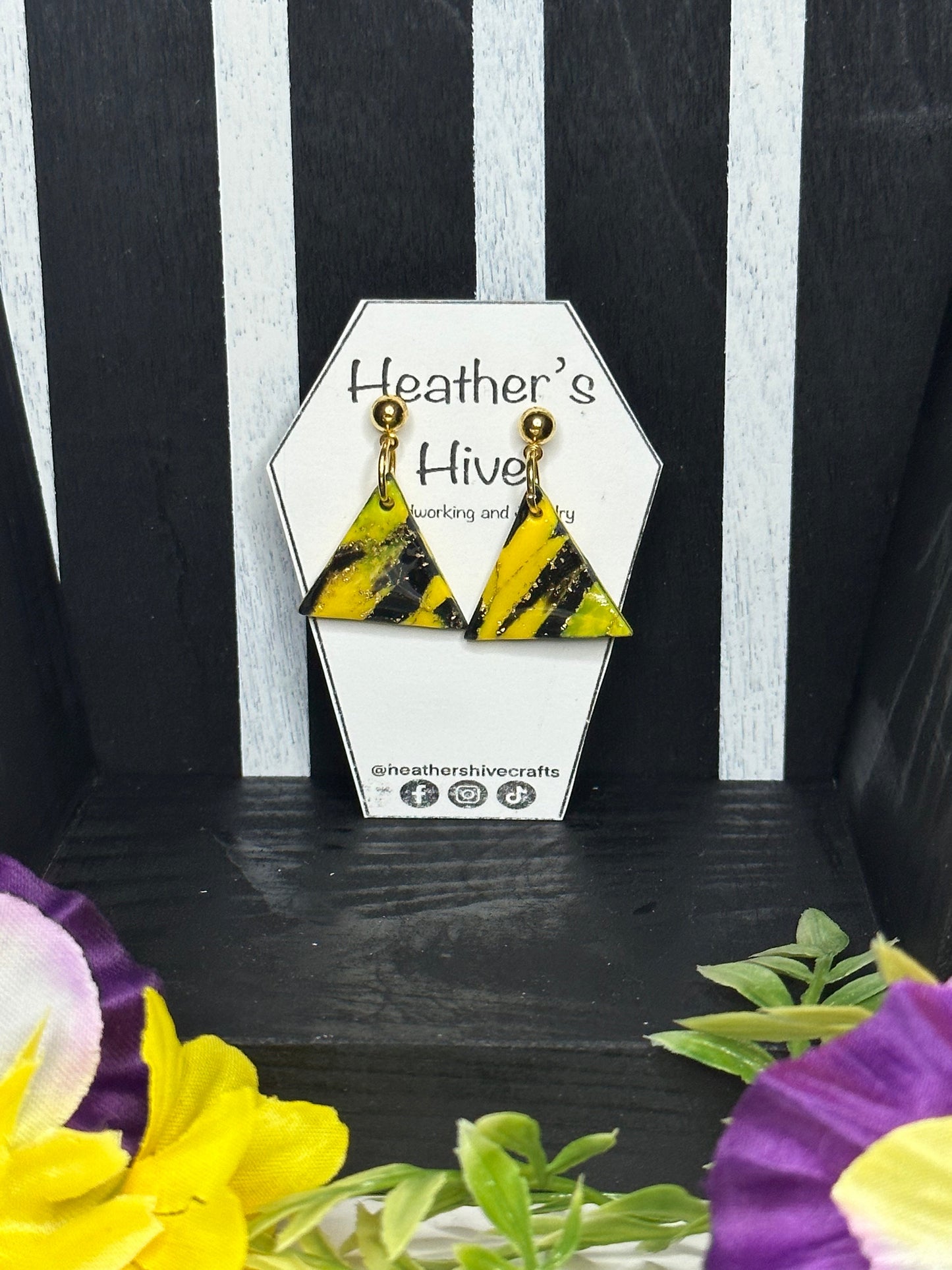 Triangle dangle earrings-by