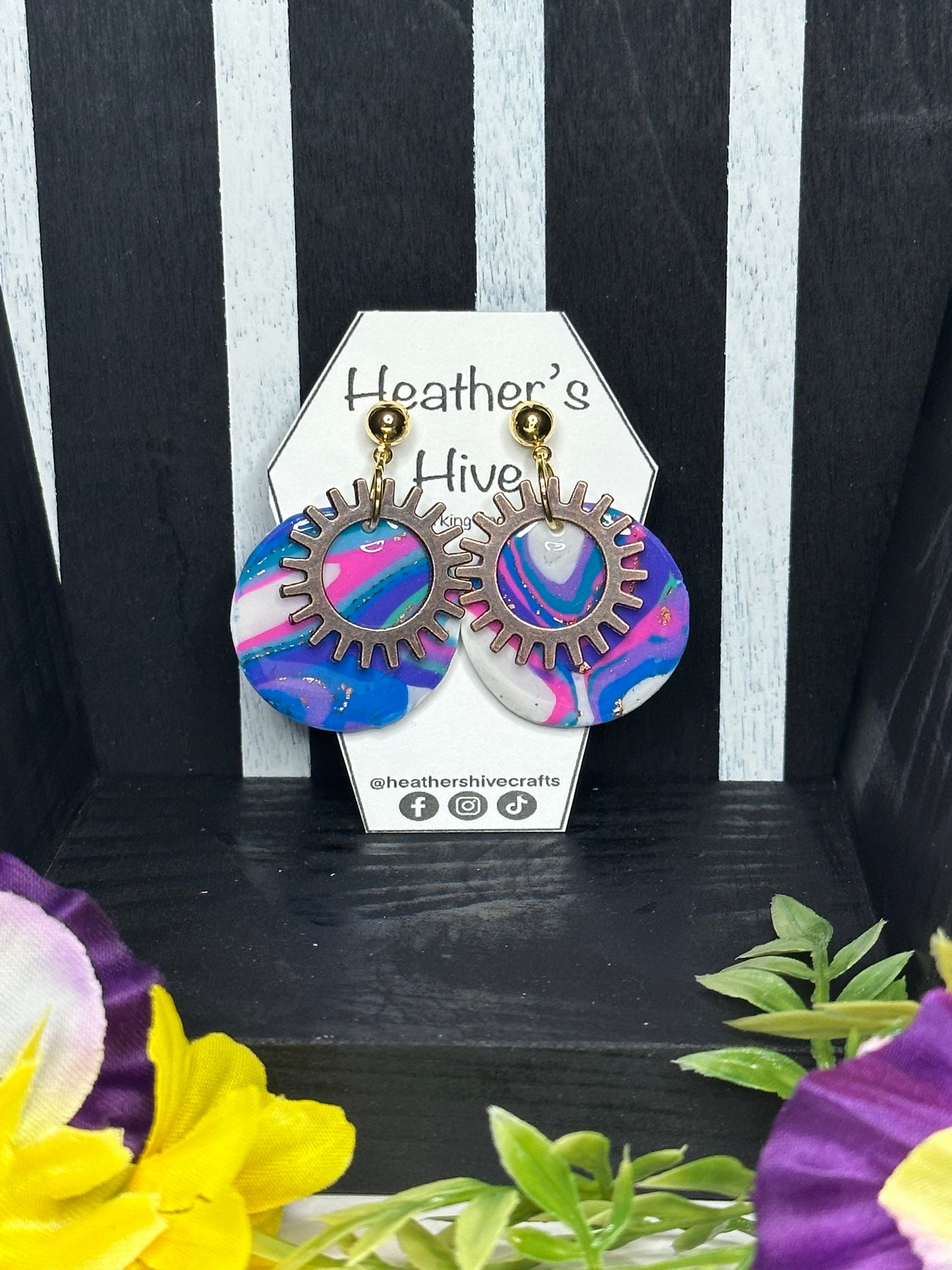 Gears dangle earrings-gsun