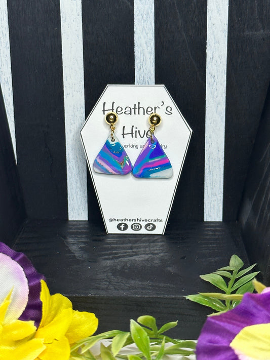 Triangle dangle earrings-mix