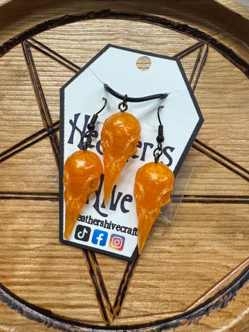 Raven skull necklace/earring combo- oj