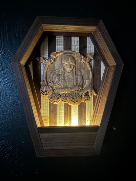 Wednesday Coffin light up shadowbox