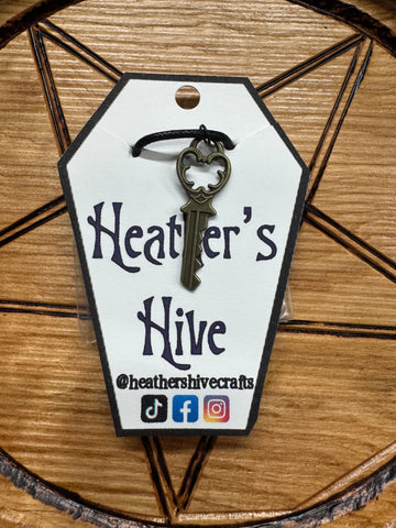 Key necklace- s heart