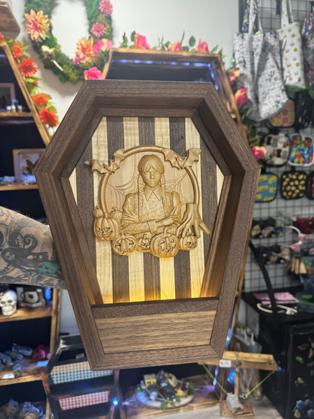 Wednesday Coffin light up shadowbox