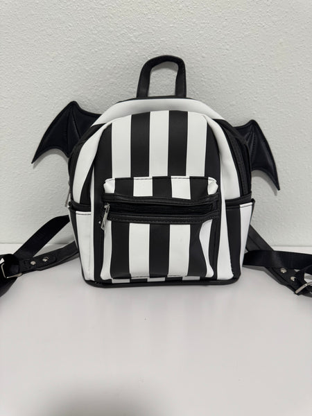 Bat wing striped backpack