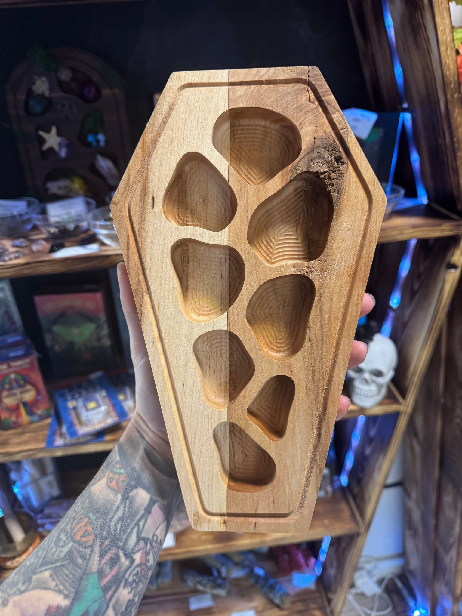 Coffin shaped Curio display