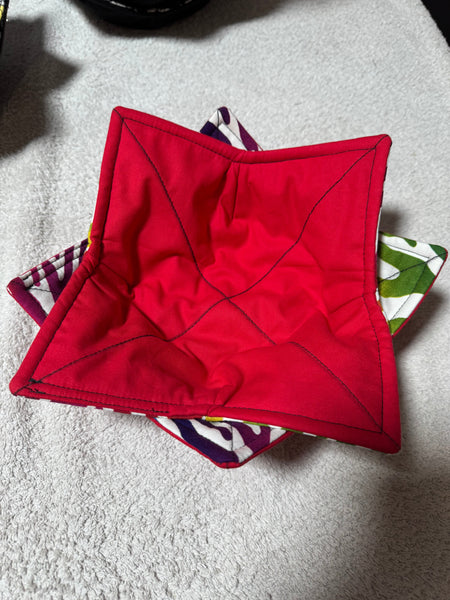 Zebra rainbow reversible bowl cozy