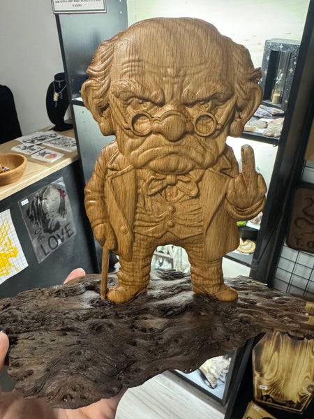 Grumpy old man desk art