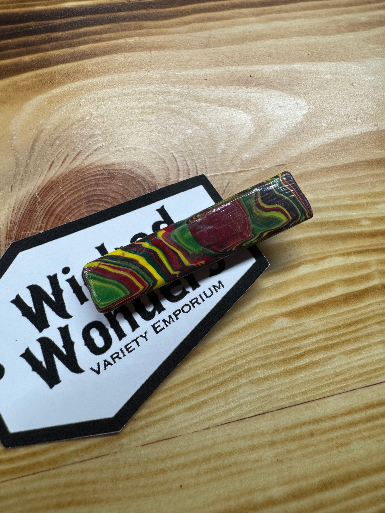 Rasta colors hair clip