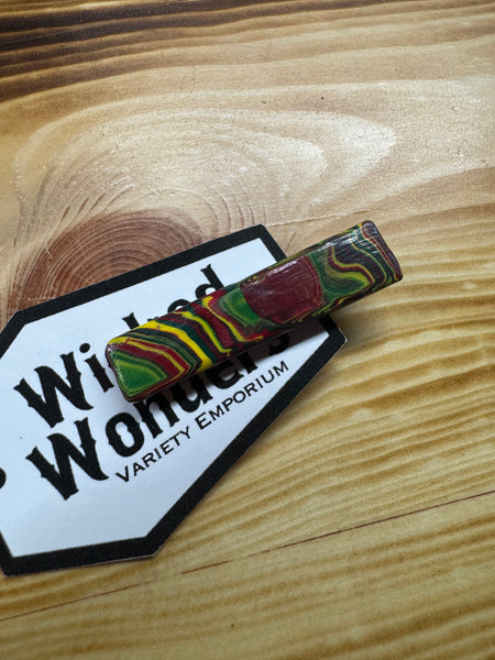 Rasta colors hair clip