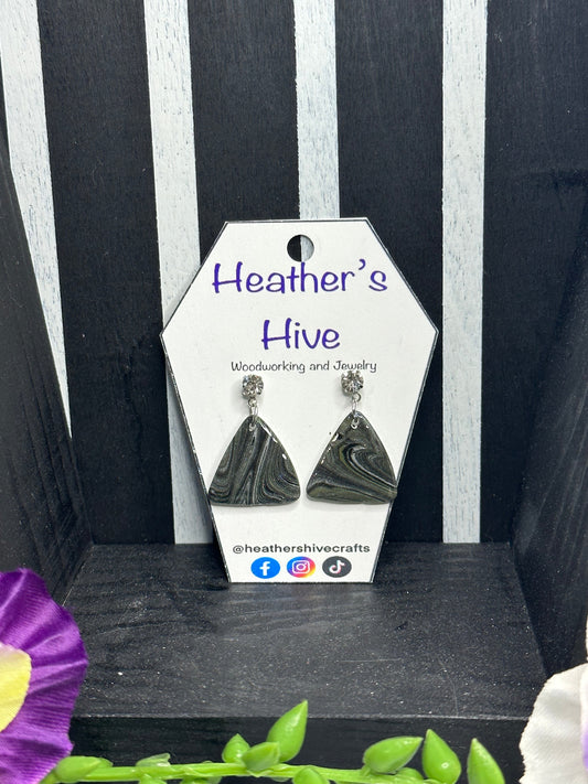 Triangle dangle earrings-camo