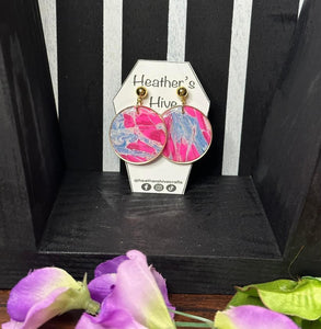 Geo circle framed dangle earrings-g