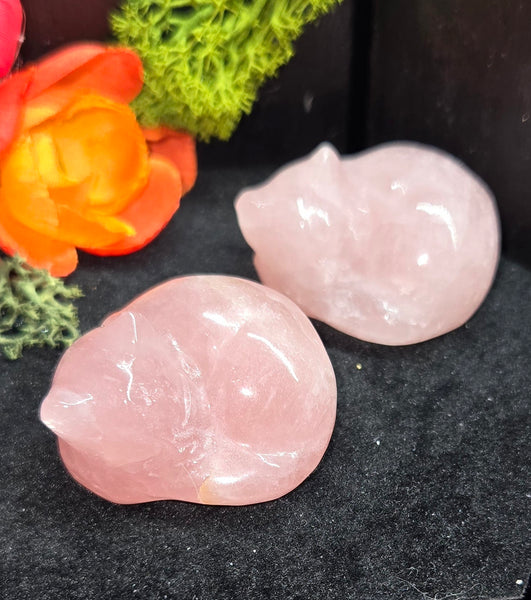 Cat carved crystals