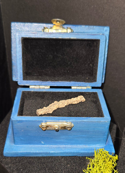 Fulgarite "lightning crystal" in hand painted box