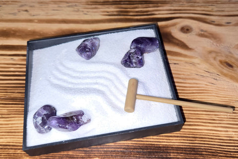 Mini Amethyst Zen garden