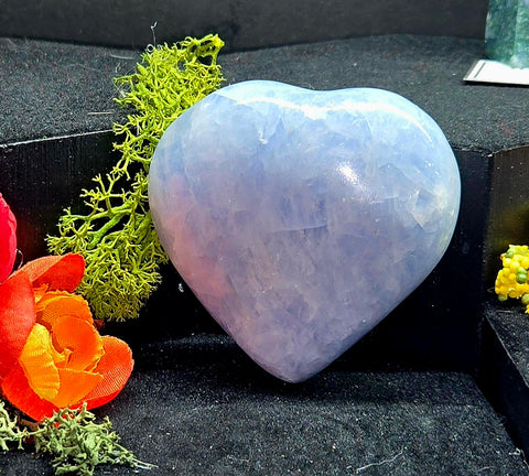 Blue Calcite heart