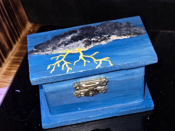 Fulgarite "lightning crystal" in hand painted box