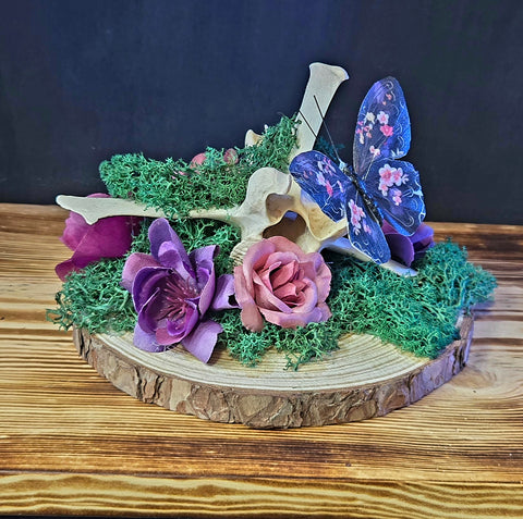 Medium bone art - purple butterfly