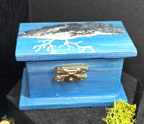 Fulgarite "lightning crystal" in hand painted box